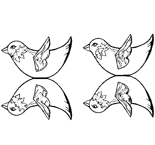 Dibujo de Dos pájaros para Colorear