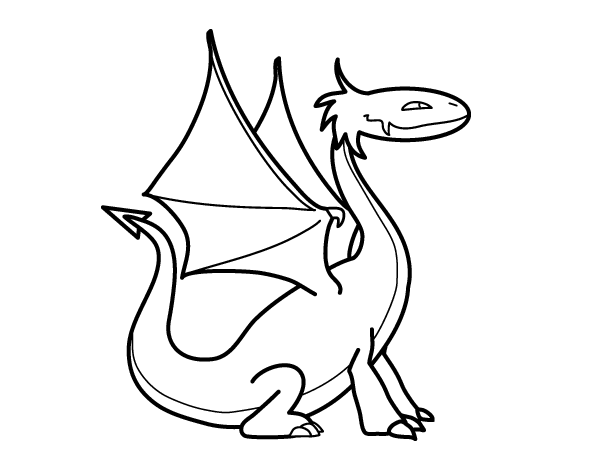 Dibujo de Dragon mitológico para Colorear 