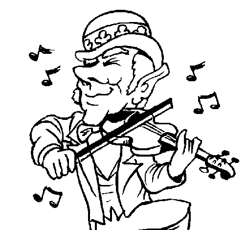 Dibujo de Duende tocando el violín para Colorear