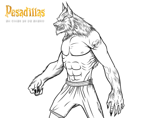  Dibujo de El hombre Lobo para Colorear