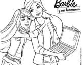 Dibujo de El nuevo portátil de Barbie para colorear