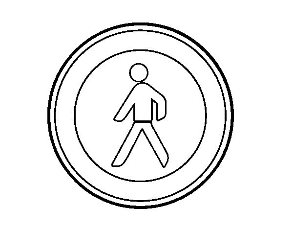 Dibujo de Entrada prohibida a los peatones para Colorear