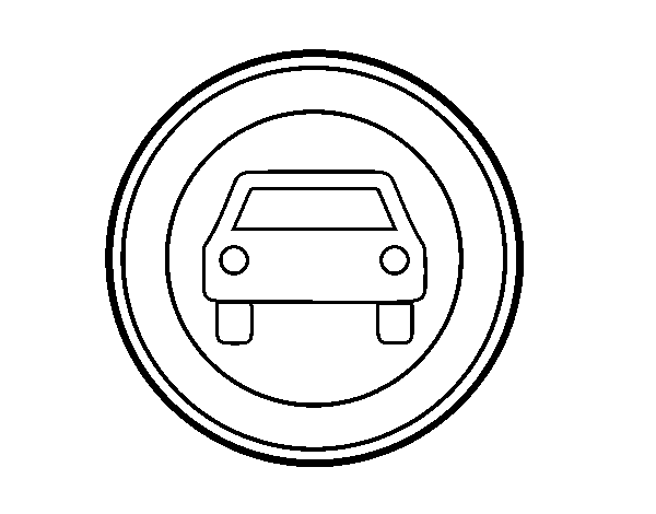 Dibujo de Entrada prohibida a vehículos de motor excepto motos de dos ruedas sin sidecar para Colorear