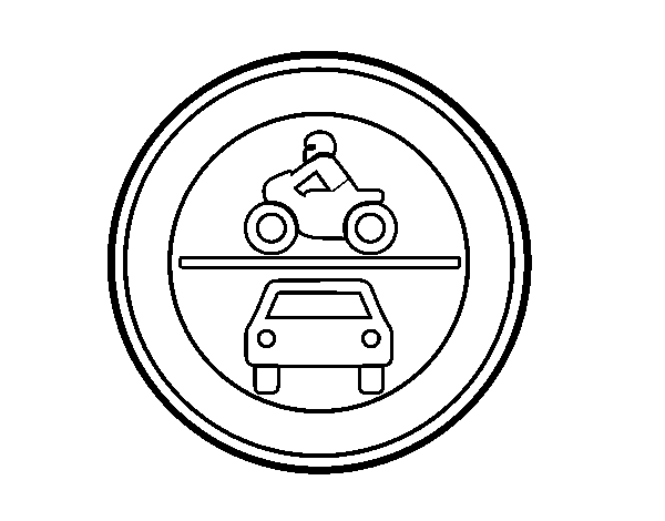 Dibujo de Entrada prohibida a vehículos de motor para Colorear
