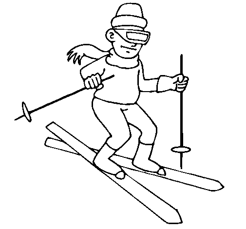 Dibujo de Esquiador II para Colorear
