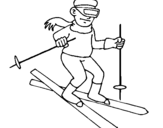 Dibujo de Esquiador II para colorear