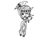Dibujo de Estatua de la libertad manga para colorear