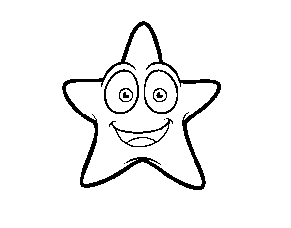 Dibujo de Estrella de mar sonriente para Colorear