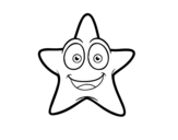 Dibujo de Estrella de mar sonriente para colorear
