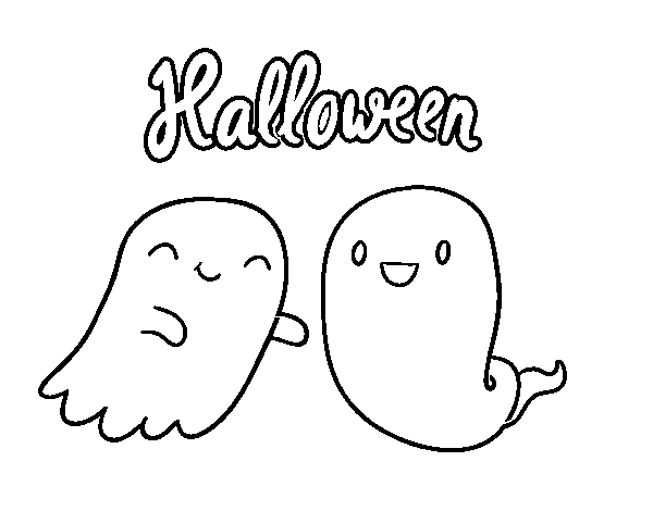 Dibujo de Fantasmas de Halloween para Colorear