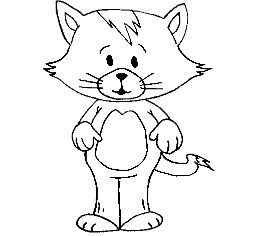 Dibujo de Gato con flequillo para Colorear 