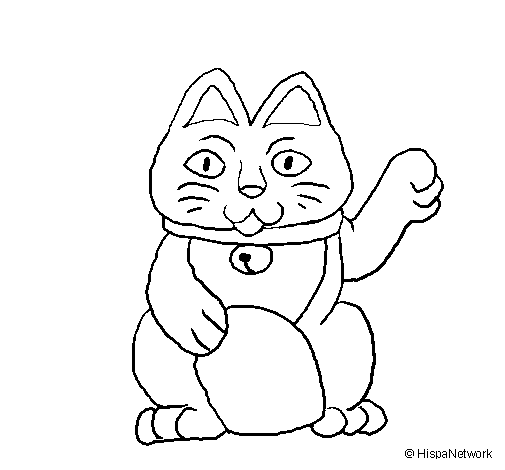 Dibujo de Gato de la suerte para Colorear