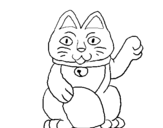 Dibujo de Gato de la suerte para colorear