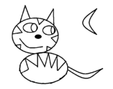 Dibujo de Gato de noche para colorear