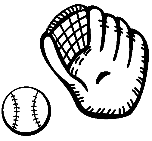 Dibujo de Guante y bola de béisbol para Colorear