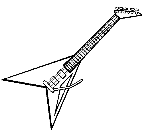 Dibujo de Guitarra eléctrica II para Colorear