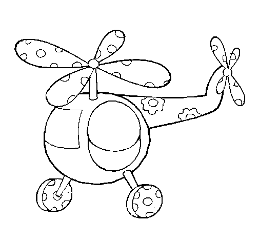 Dibujo de Helicóptero adornado para Colorear