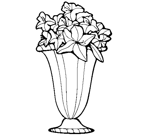 Dibujo de Jarrón de flores 2a para Colorear