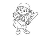 Dibujo de La chica pirata para colorear