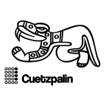 Dibujo de Los días aztecas: el lagarto Cuetzpalin para colorear