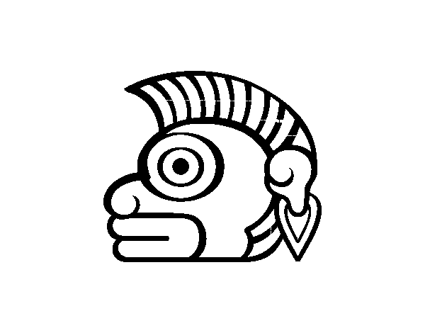 Dibujo de Los días aztecas: el mono Ozomatli para Colorear