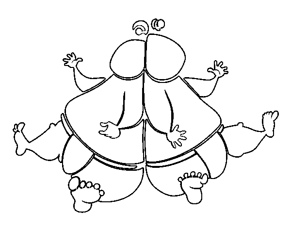 Dibujo de Luchadores de sumo para Colorear