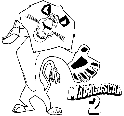 Dibujo de Madagascar 2 Alex 2 para Colorear