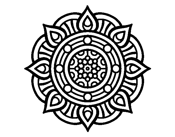 Dibujo de Mandala puntos de fuego para Colorear