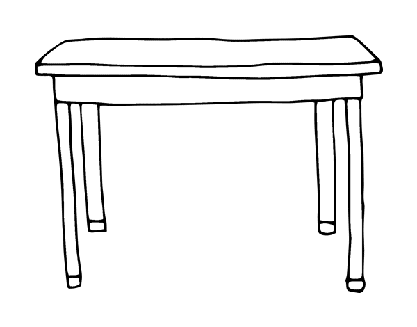 Dibujo de Mesa rectangular para Colorear 