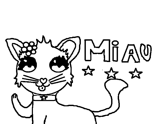 Dibujo de Miau para Colorear
