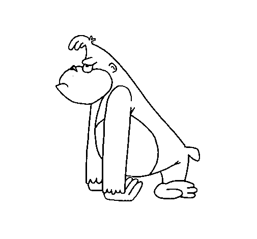 Dibujo de Mono enfadado para Colorear