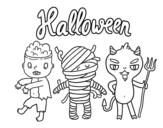 Dibujo de Monstruitos de Halloween para colorear