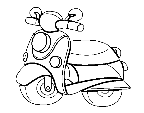 Dibujo de Moto Vespa para Colorear