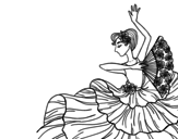 Dibujo de Mujer flamenca para colorear