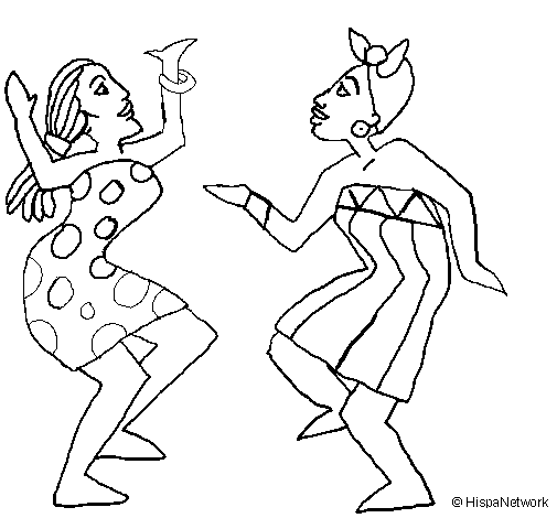 Dibujo de Mujeres bailando para Colorear