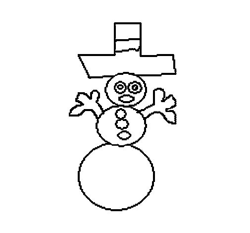 Dibujo de Muñeco de nieve 1 para Colorear