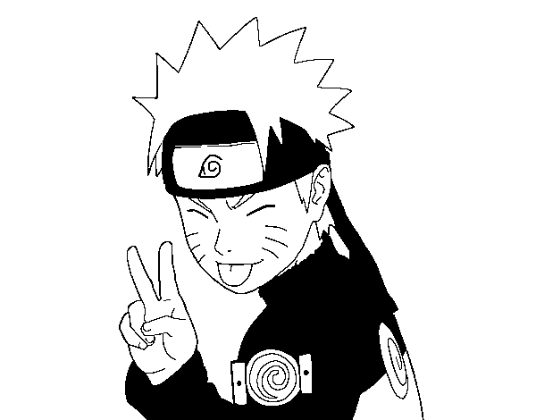 Dibujo de Naruto sacando lengua para Colorear