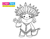 Dibujo de Niño indio Color Roll
