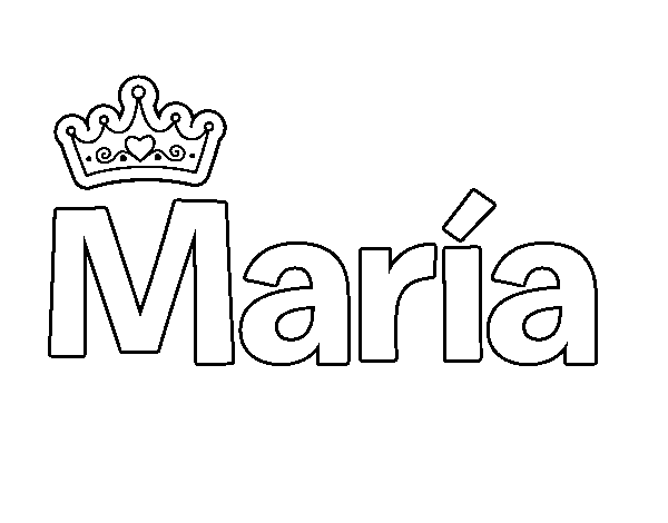 Dibujo de Nombre Maria para Colorear