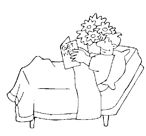 Dibujo de Paciente leyendo para Colorear