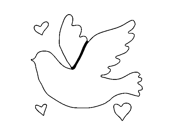 Dibujo de Paloma del amor para Colorear