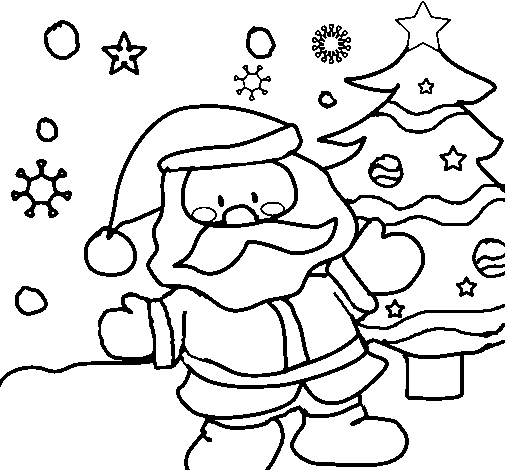 Dibujo de Papá Noel 1 para Colorear
