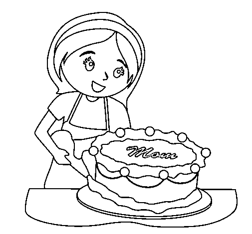 Dibujo de pastel para colorear e imprimir - Dibujos y colores