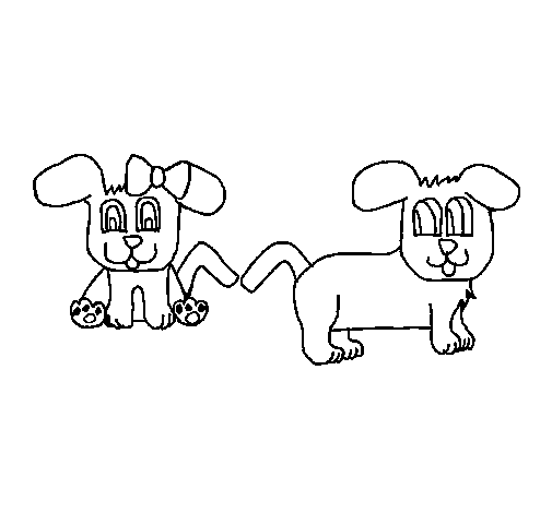 Dibujo de Perritos para Colorear