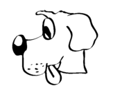 Dibujo de Perro con la lengua fuera para colorear