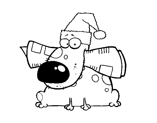 Dibujo de Perro navideño para Colorear