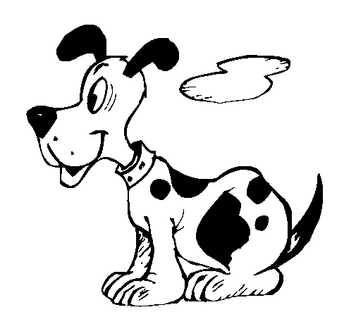 Dibujo de Perro sentado para Colorear