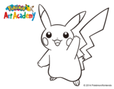 Dibujo de Pikachu saludando para colorear