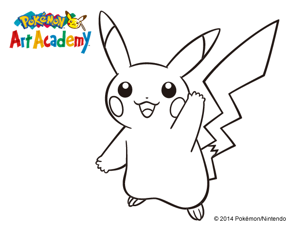 Dibujo de Pikachu saludando para Colorear 