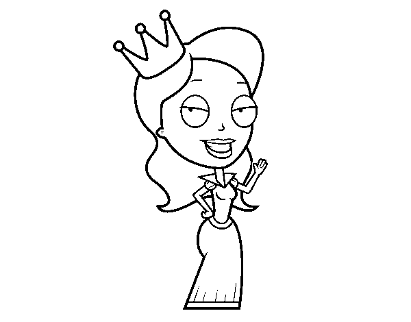 Dibujo de Princesa coronada para Colorear